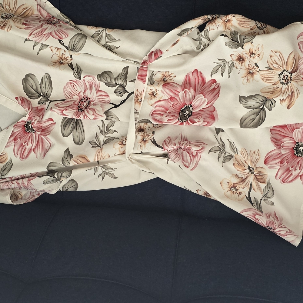 Floral Print Dress with Pink and Cream Flowers